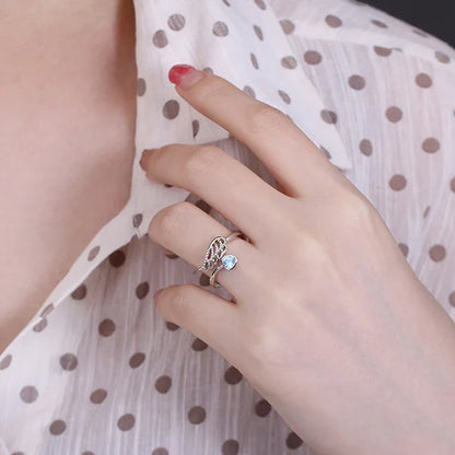 For Memorial - Customized Angel Wing by My Side Ring