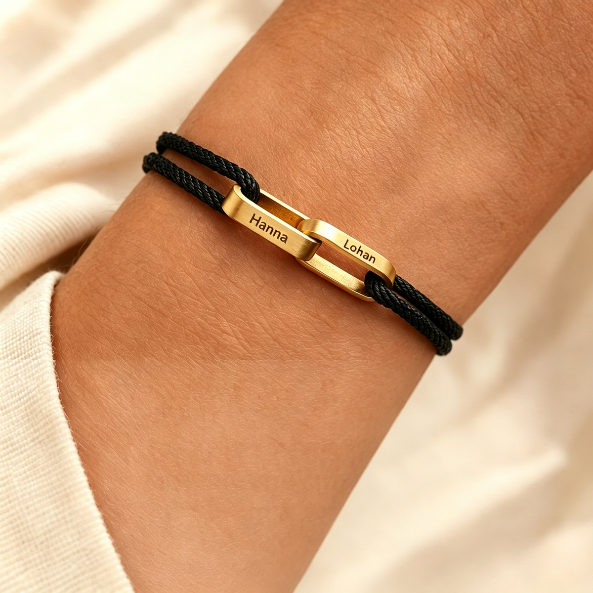 Mother And Son Connected By Heart Custom Name Bond Bracelet