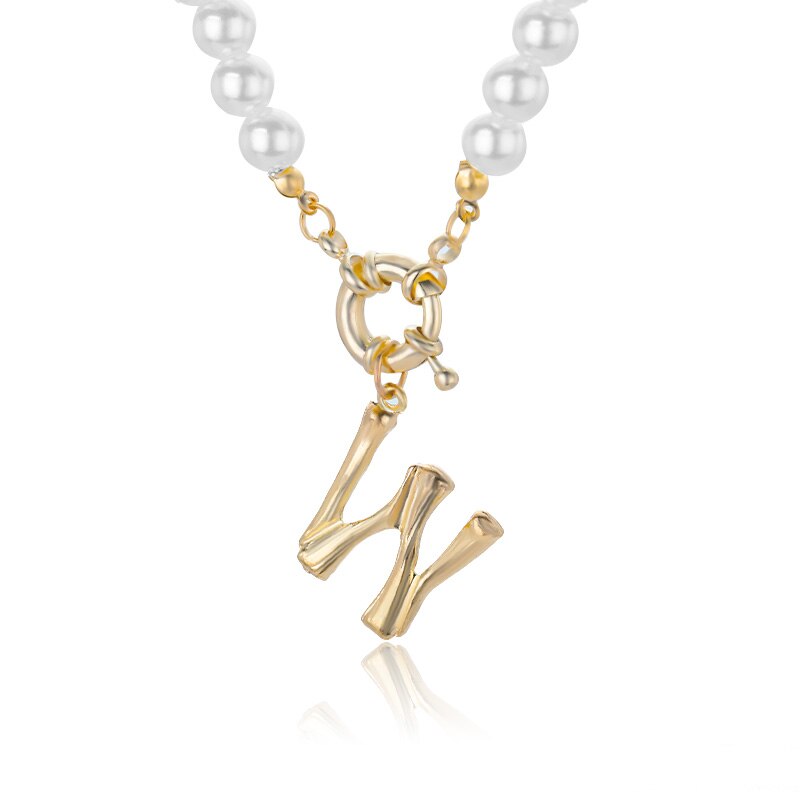 Personal Pearl Necklace Choker Alphabet A-Z