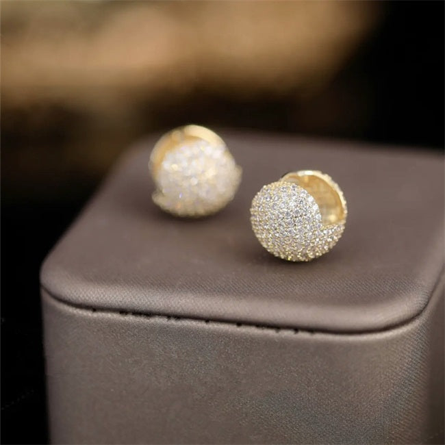 Double-Sided Sparkling Crystal Ball Earrings