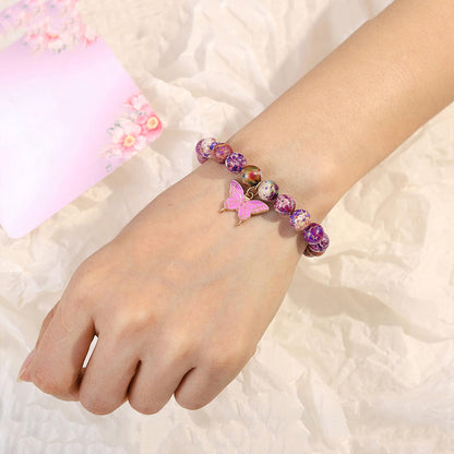 For Granddaughter- Butterfly Beaded Bracelet