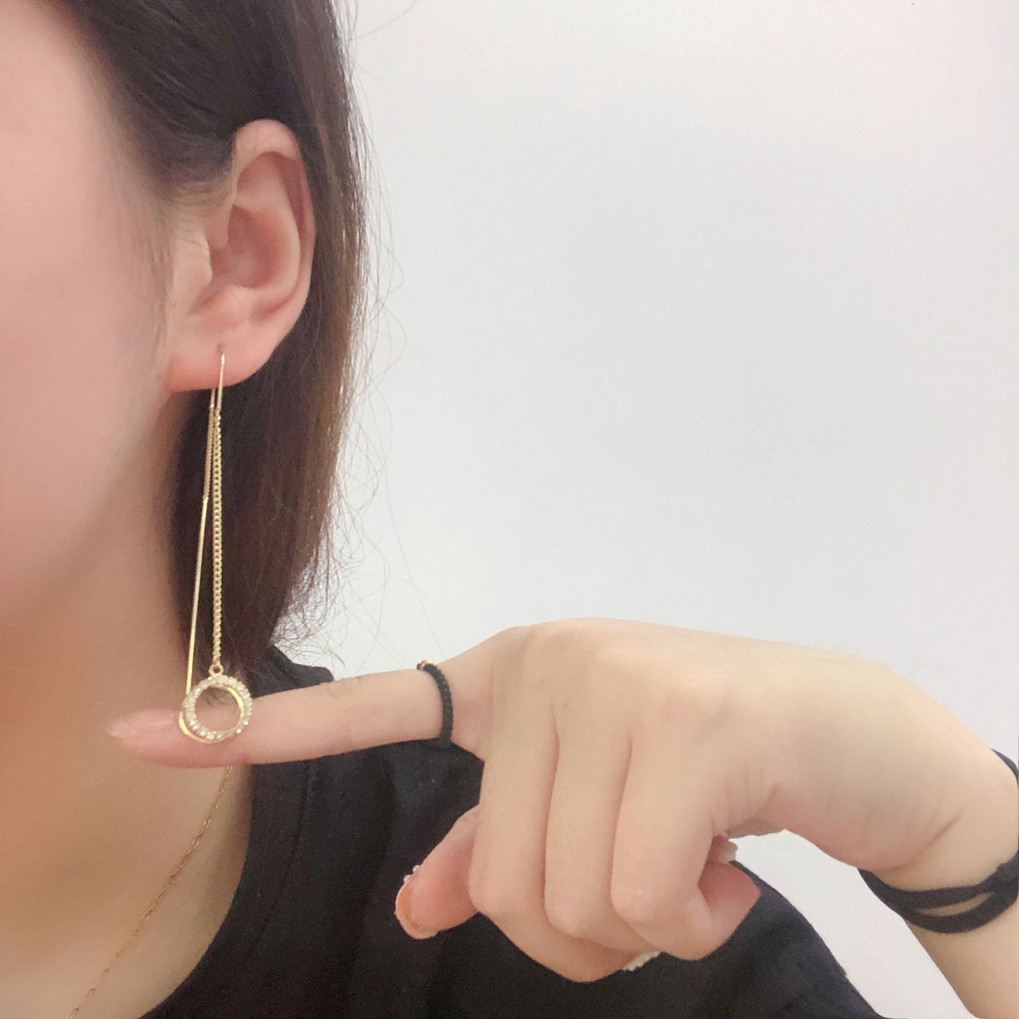 Tassel Threading Long Chain Earrings