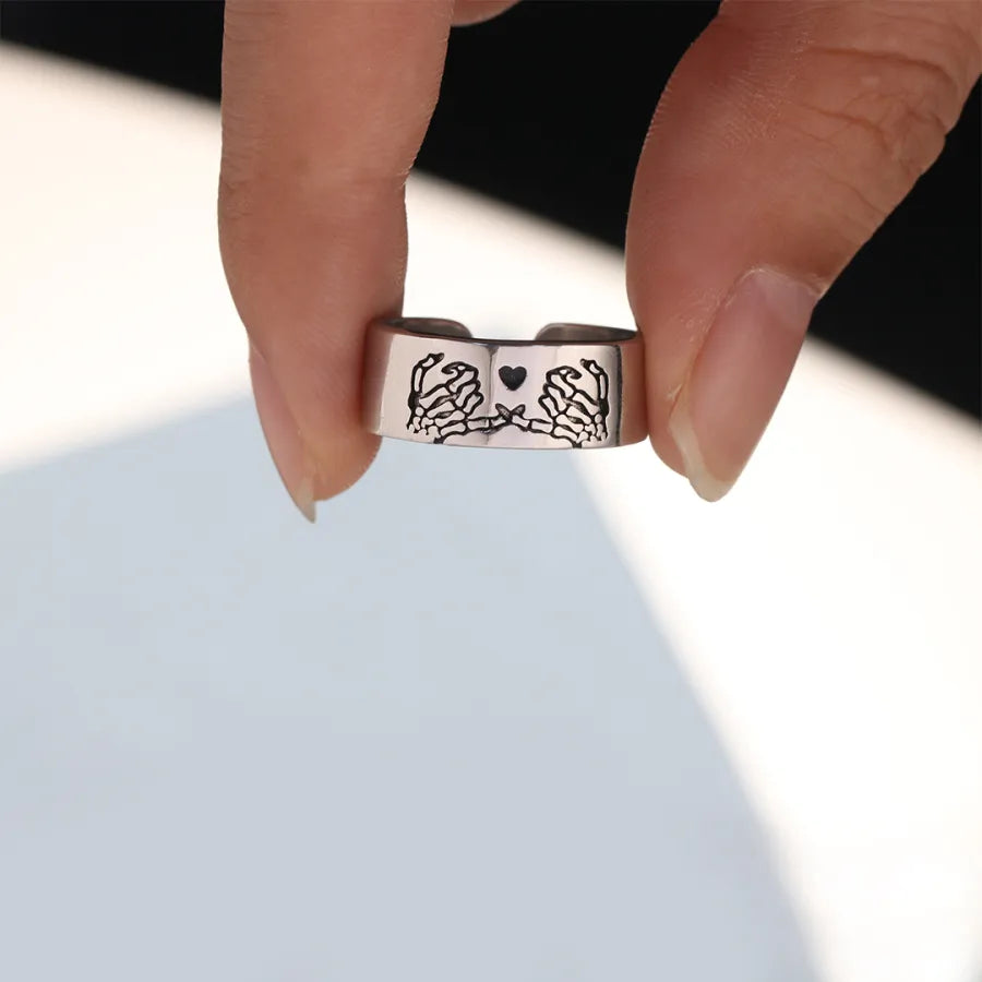 FOR FRIEND - RIDE OR DIE SKELETON PINKY PROMISE RING