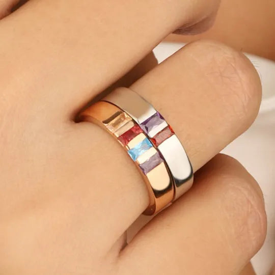 CUSTOM BIRTHSTONE FAMILY ELEGANT RING