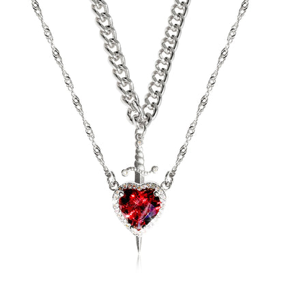Heart and Sword Pendant Necklace - Couple Necklaces