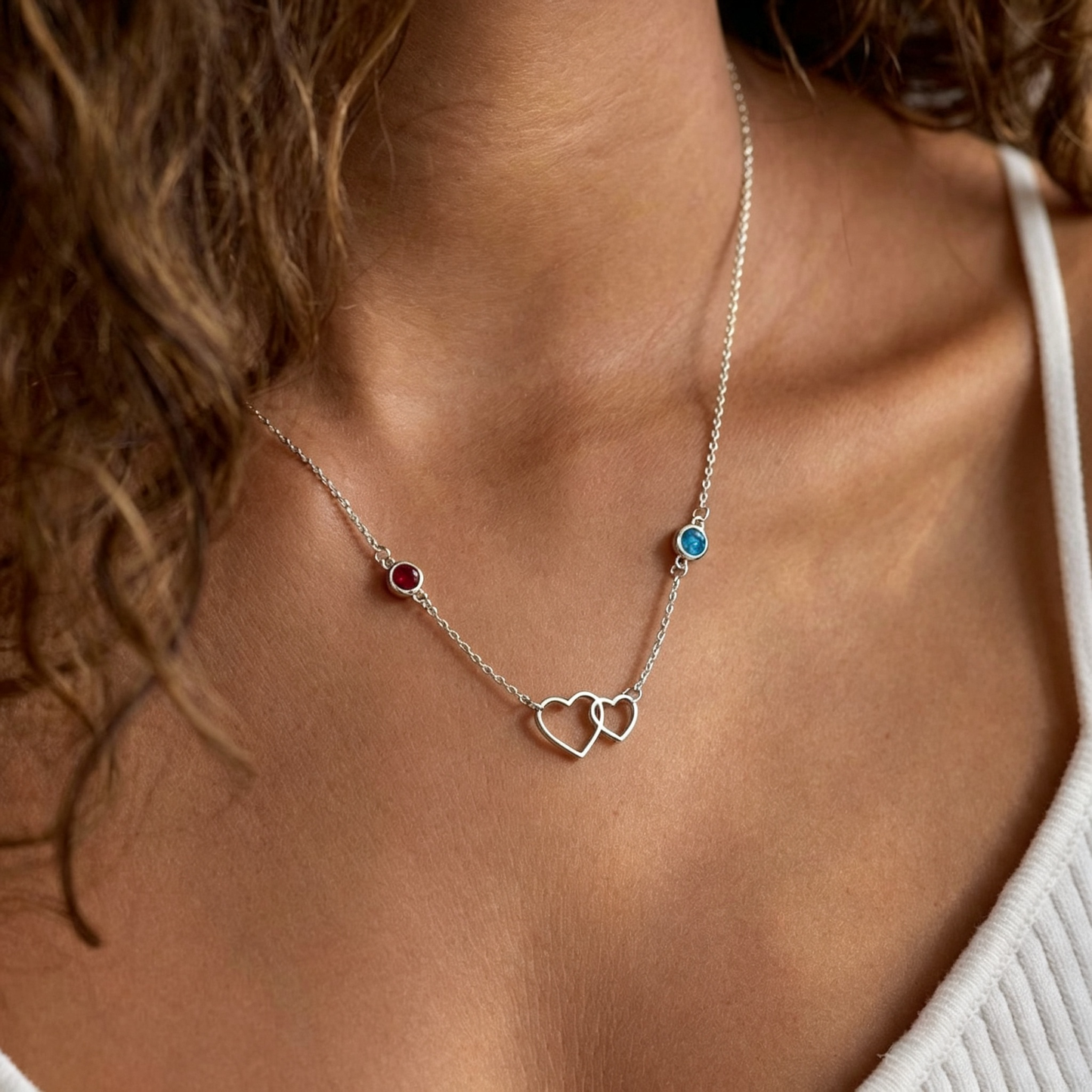 For My Daughter- Always With You Custom Double Birthstones Necklace