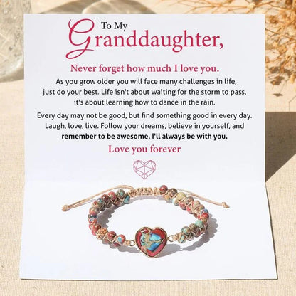 💝Jasper Heart Bracelet（To My Granddaughter Love You Forever ）