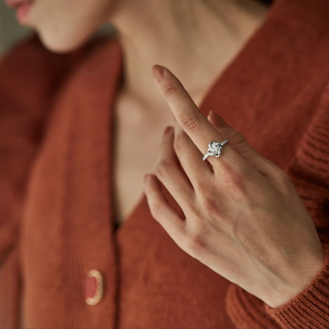 To My Beautiful Daughter - Forever Love Knot Sterling Silver Ring