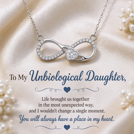For Unbiological Daughter- Life Brought Us Together Infinity Necklace