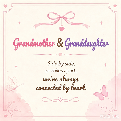 Grandmother&Granddaughter Double Birthstones Bow Ring