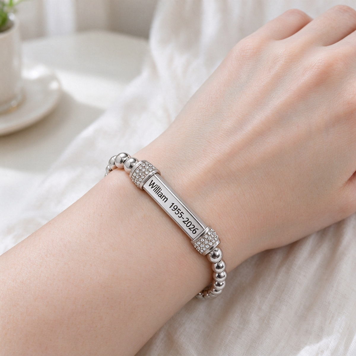 For Memorial - Missing You Always Custom Name And year Bead Bracelet