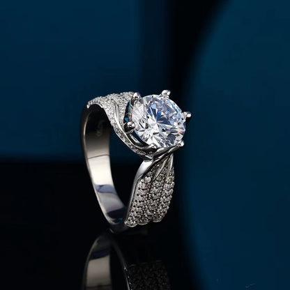3-Carat Super Sparkling Round Moissanite Ring