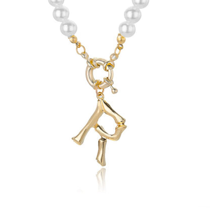 Personal Pearl Necklace Choker Alphabet A-Z