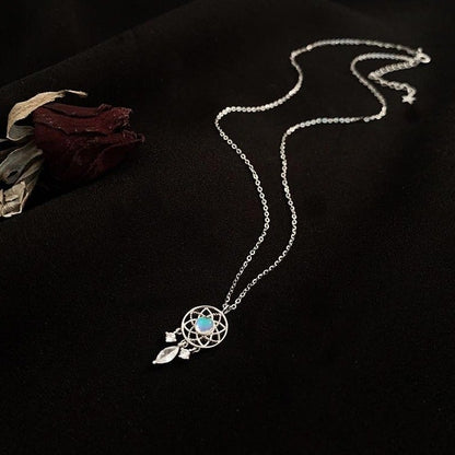 BLUE AURA DREAM CATCHER NECKLACE