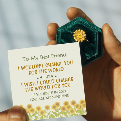 I Would Change The World For You Sunflower Ring
