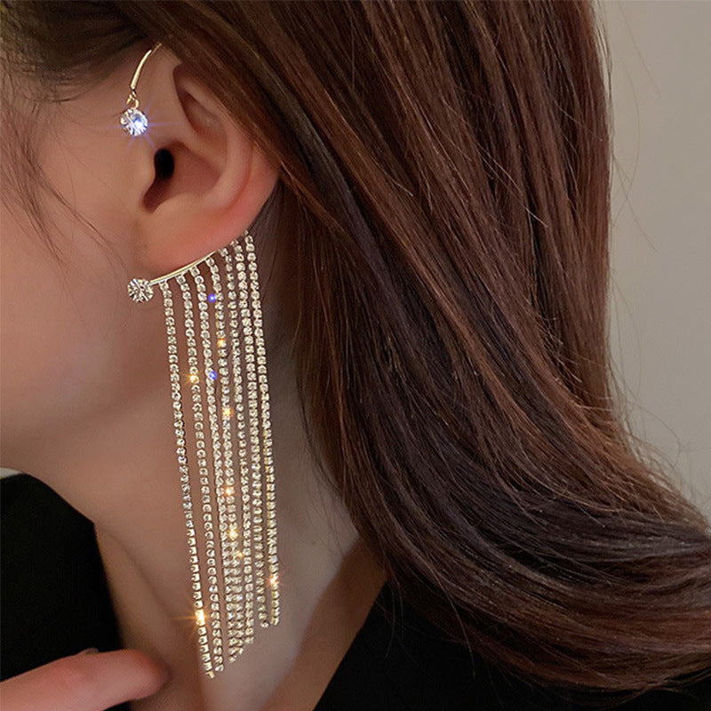 Sparkling Crystal Tassel Earring