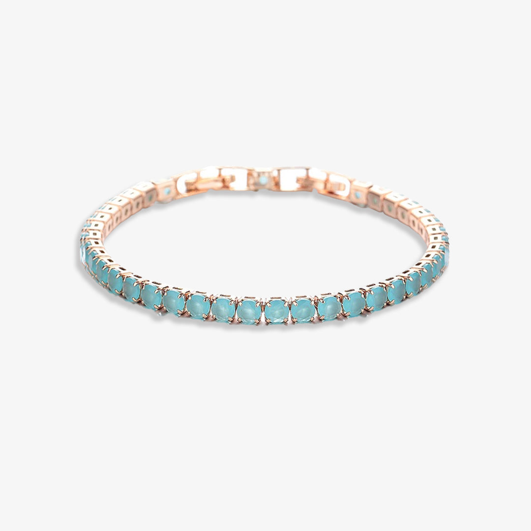 Thalassophile Teal Matte Crystal Tennis Bracelet