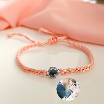 Sterling Silver Personalized Rope Picture Projection Bracelet Sincere Gift