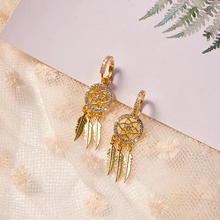 🌸Golden Slumber Dreamcatcher Earrings