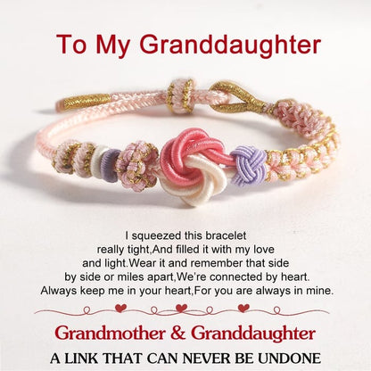 FOR GRANDDAUGHTER🩷A LINK THAT CAN NEVER BE UNDONE Peach Blossom Knot Bracelet