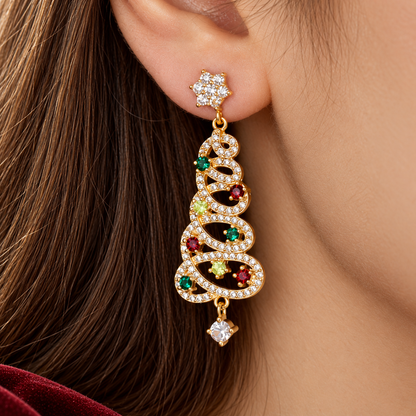 Shiny Christmas Tree Earrings