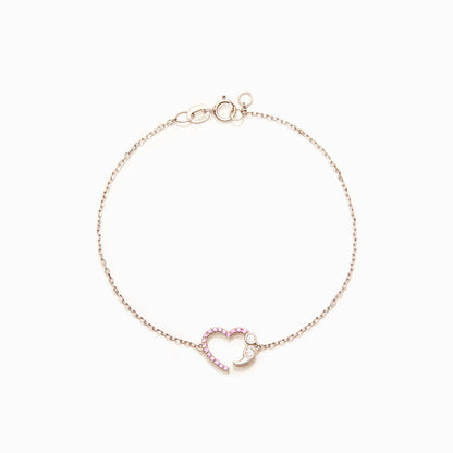 And So She Goes On Heart Semicolon Bracelet