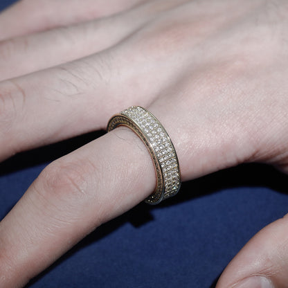 Faux Three Row Fashion Masonry Ring
