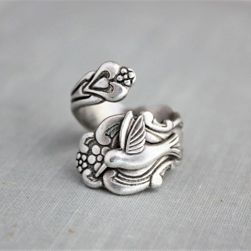 Hummingbird Spoon Memorial Ring