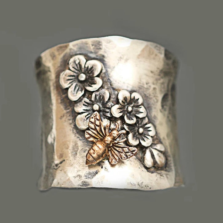 925 Sterling Silver Dragonfly Sapphire Ring