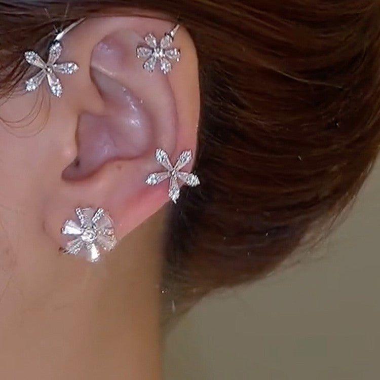 Snowflake Windmill Rotatable Style Zircon Earrings