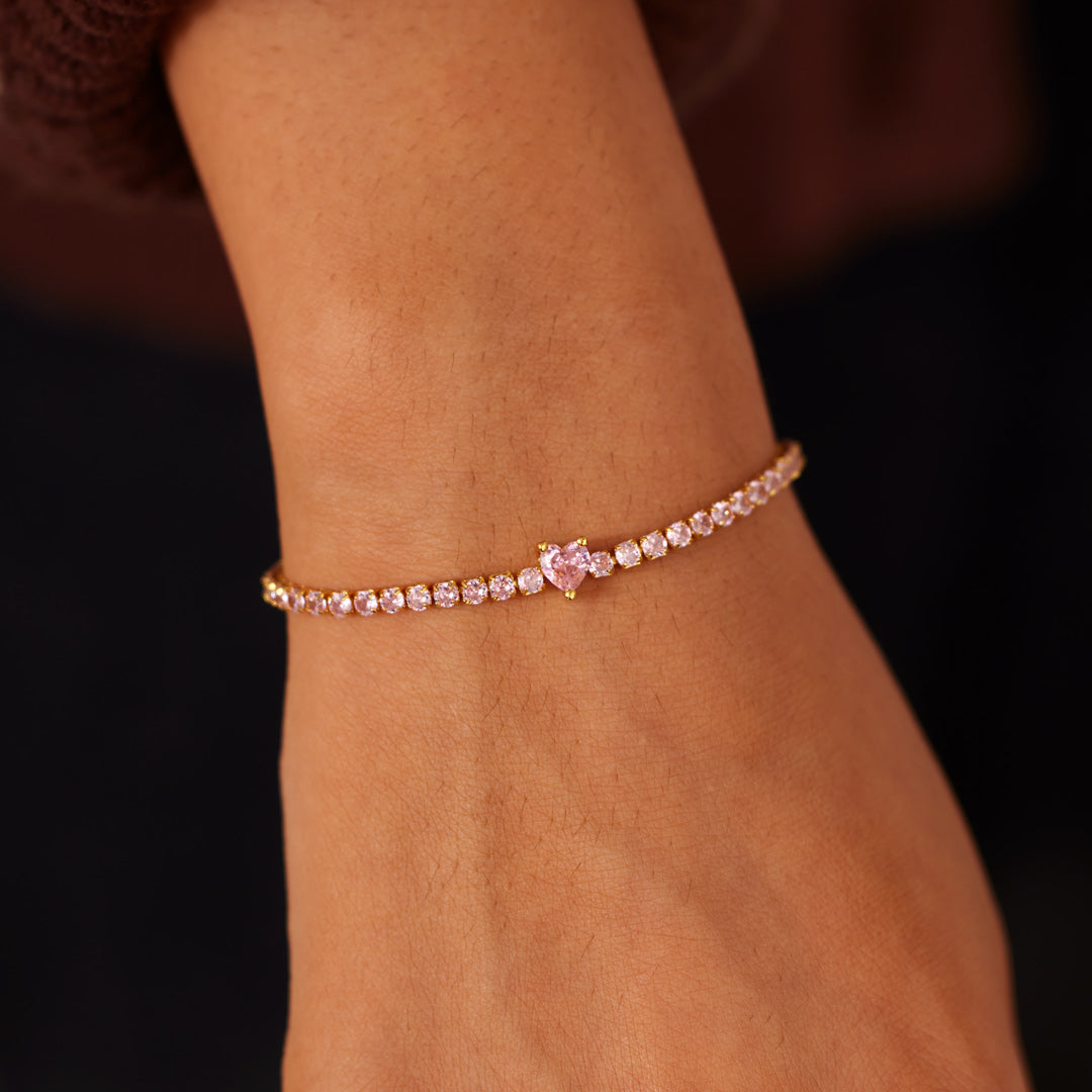 I Am Enough Pavé Heart Bracelet