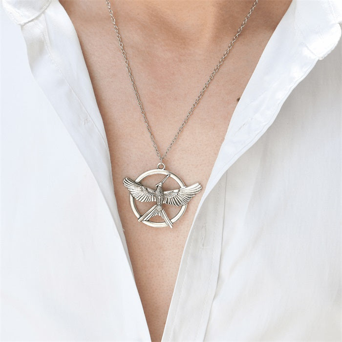 The Fire Inside Me Burns Brighter Than The Fire Around Me Circle Phoenix Necklace