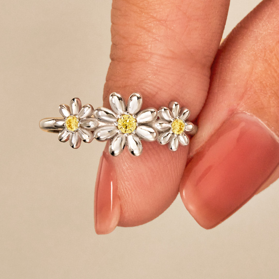 Rooting For You Three Flower Ring