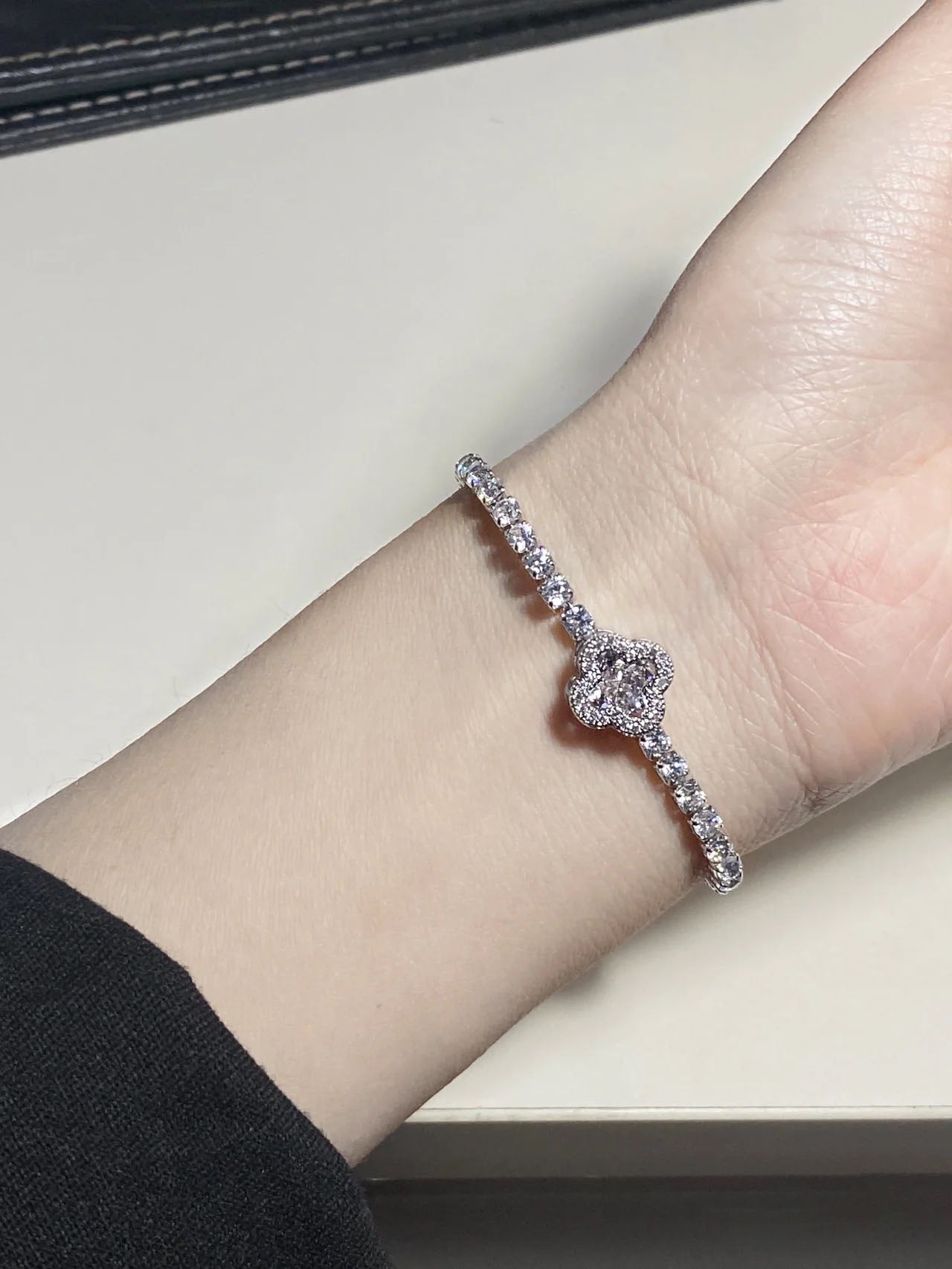 Tennis Bracelet Round Cut Created Moissanite