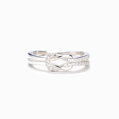 Grandmother & Granddaughter Square Knot Ring S925