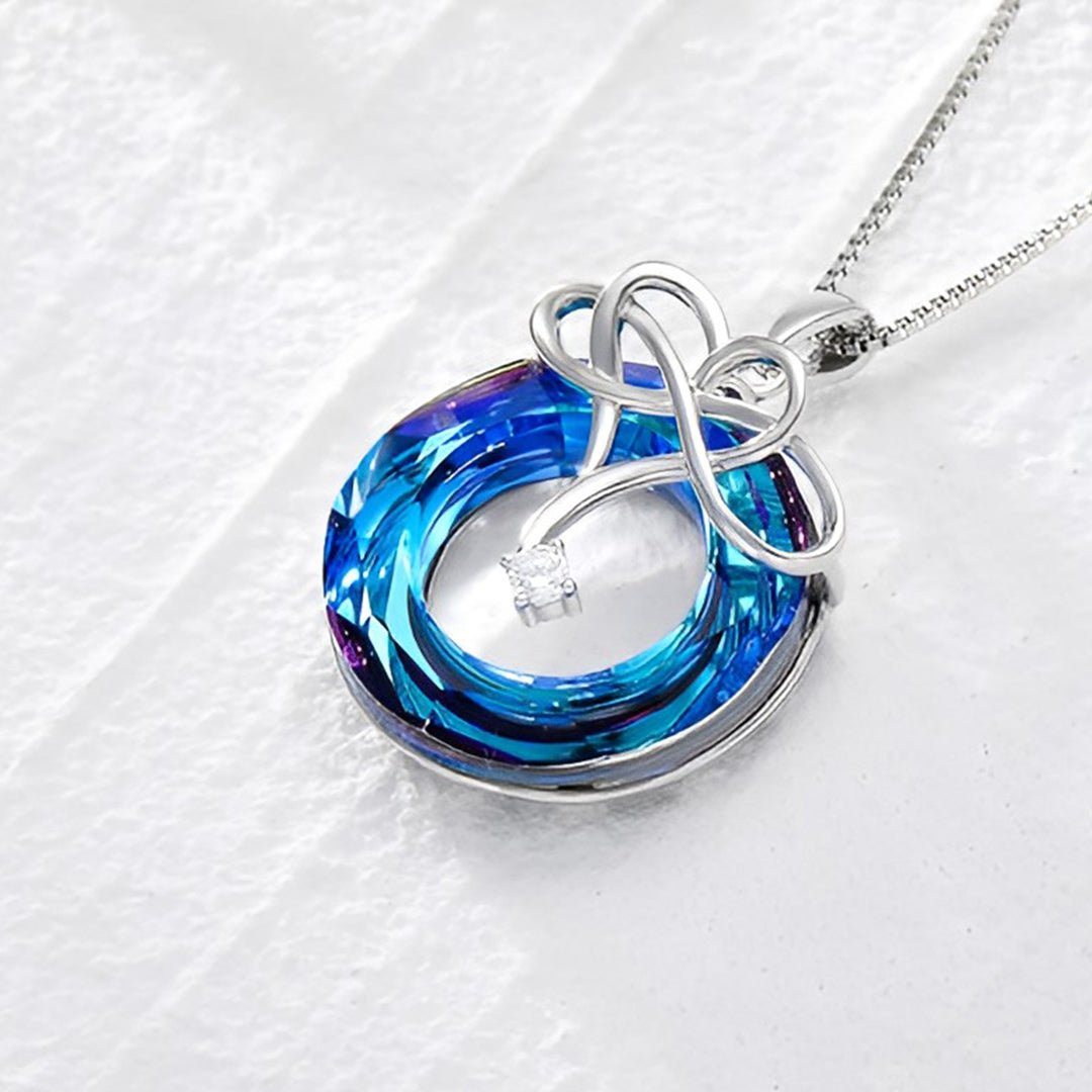 For Daughter - I Love You until Infinity Runs Out Crystal Infinity Necklace