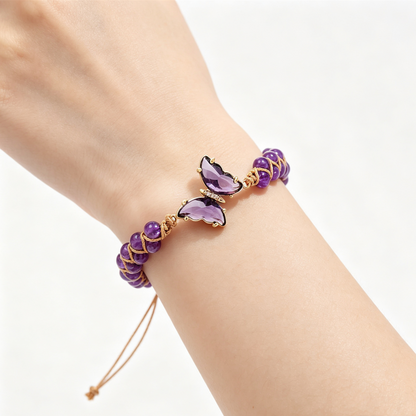 FOR MEMORIAL - THEY FLY WITH US EVERY DAY CRYSTAL BUTTERFLY BRACELET