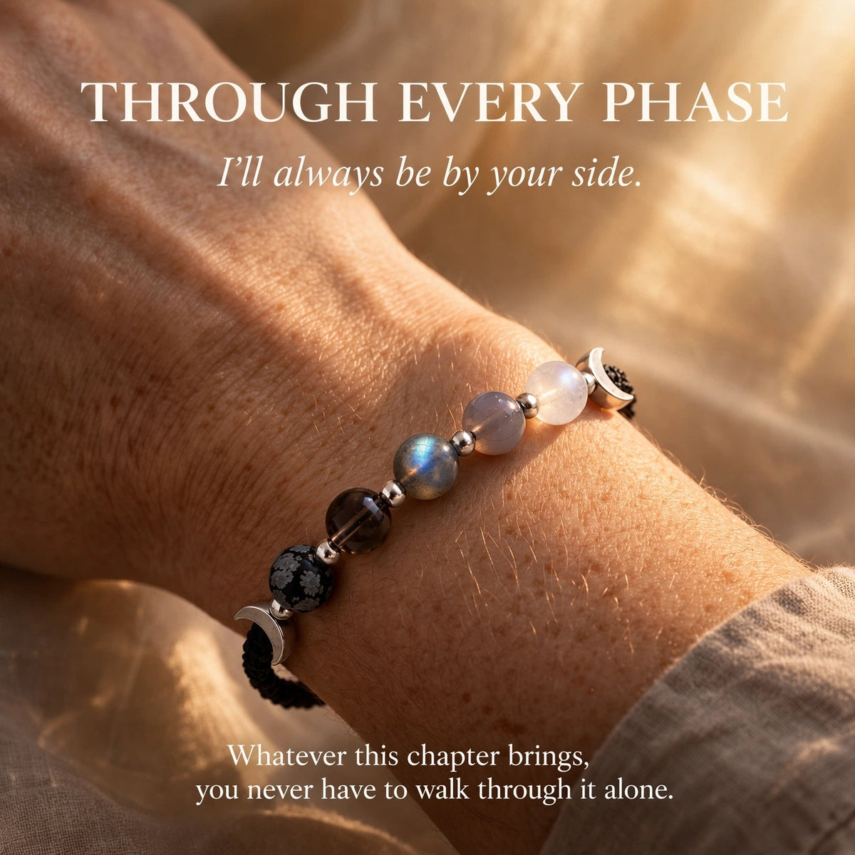 This Too Shall Pass Moon Phases Crystal Bracelet