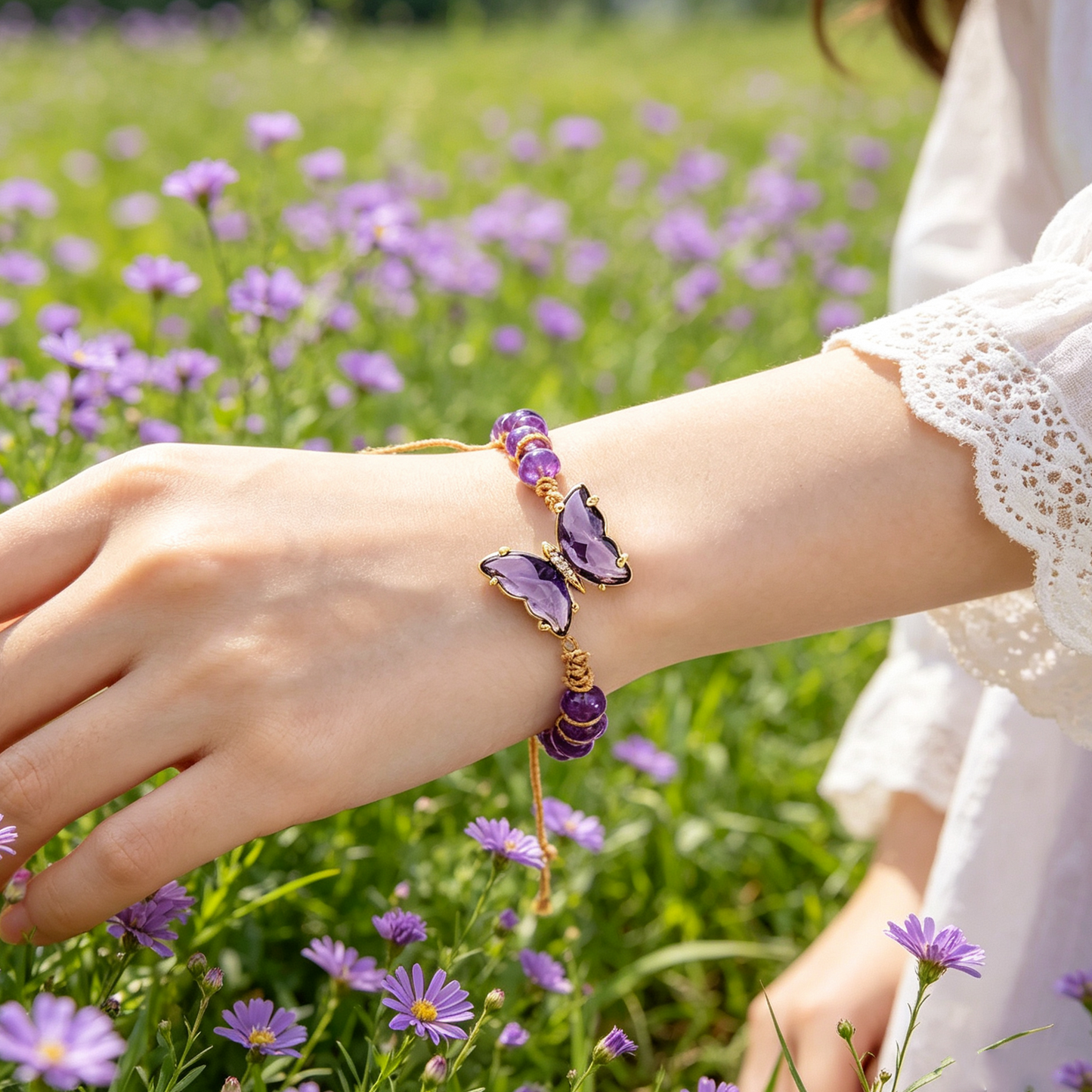 FOR MEMORIAL - THEY FLY WITH US EVERY DAY CRYSTAL BUTTERFLY BRACELET