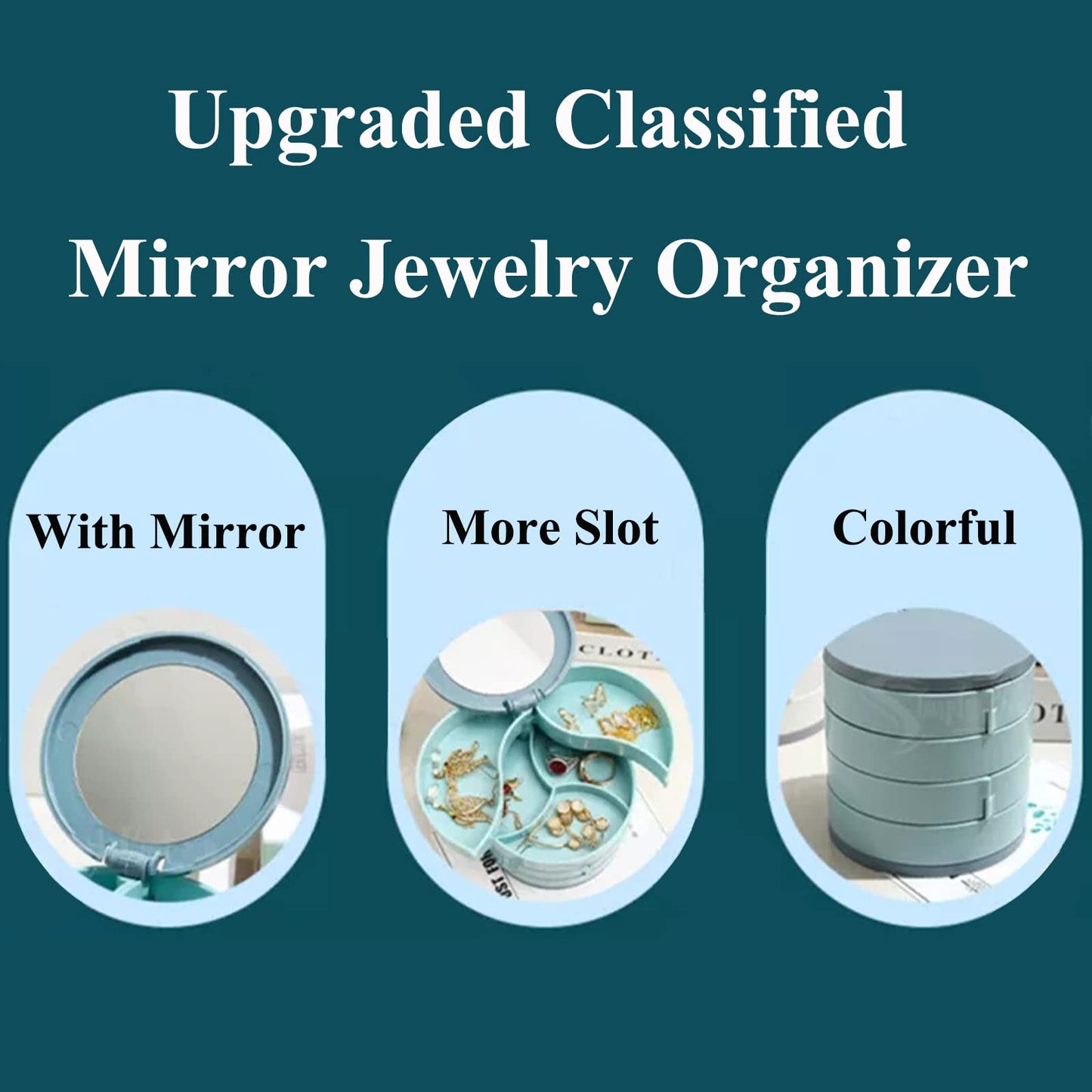 🌸MIRROR ROTATION JEWELRY STORAGE BOX