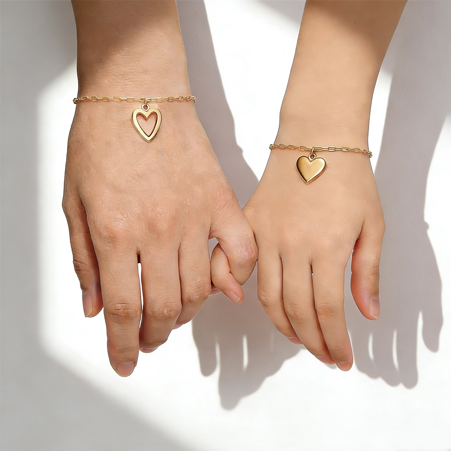Mother & Daughter Forever Together Heart bracelet
