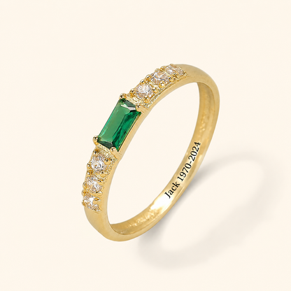 Personalized Hug From Heaven Birthstone Memorial Ring