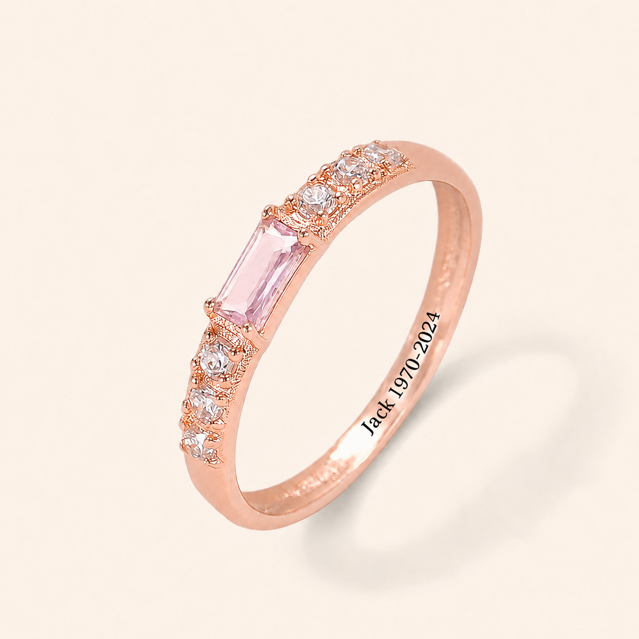 Personalized Hug From Heaven Birthstone Memorial Ring