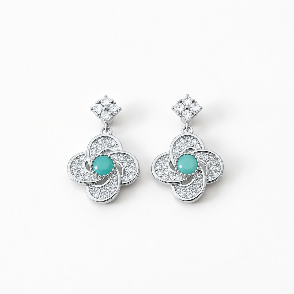 Turquoise Blossom Earrings-Carry Peace Close to Your Heart