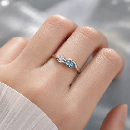 Mother&Daughter Infinity Birthstone Ring