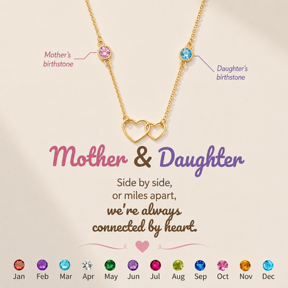 For My Daughter- Always With You Custom Double Birthstones Necklace