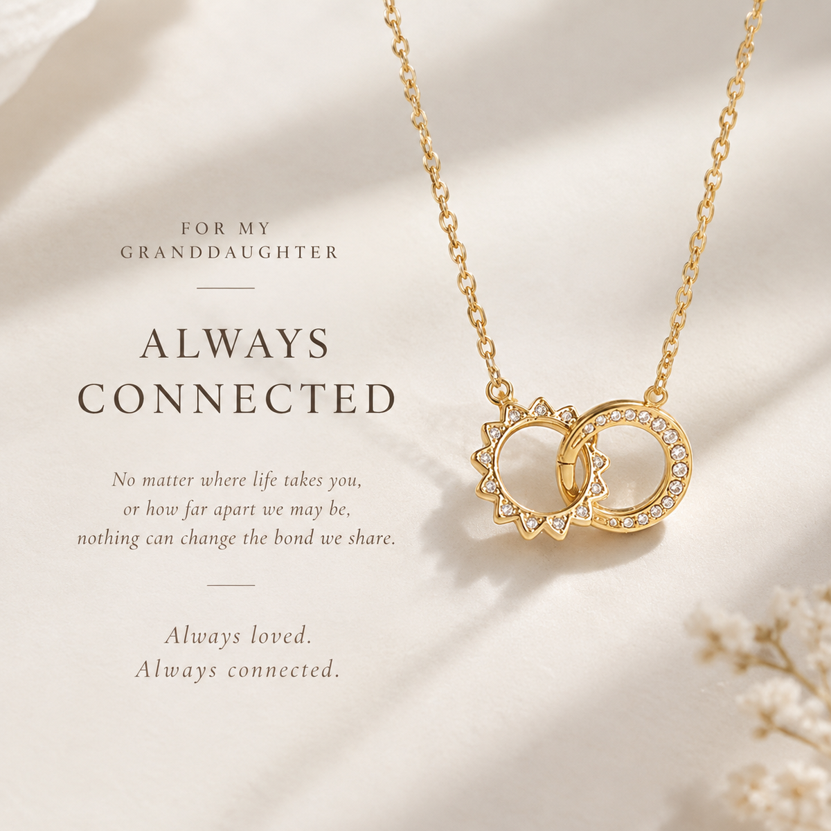 For My Granddaughter - Always Connected Sun & Moon Interlocking Necklace