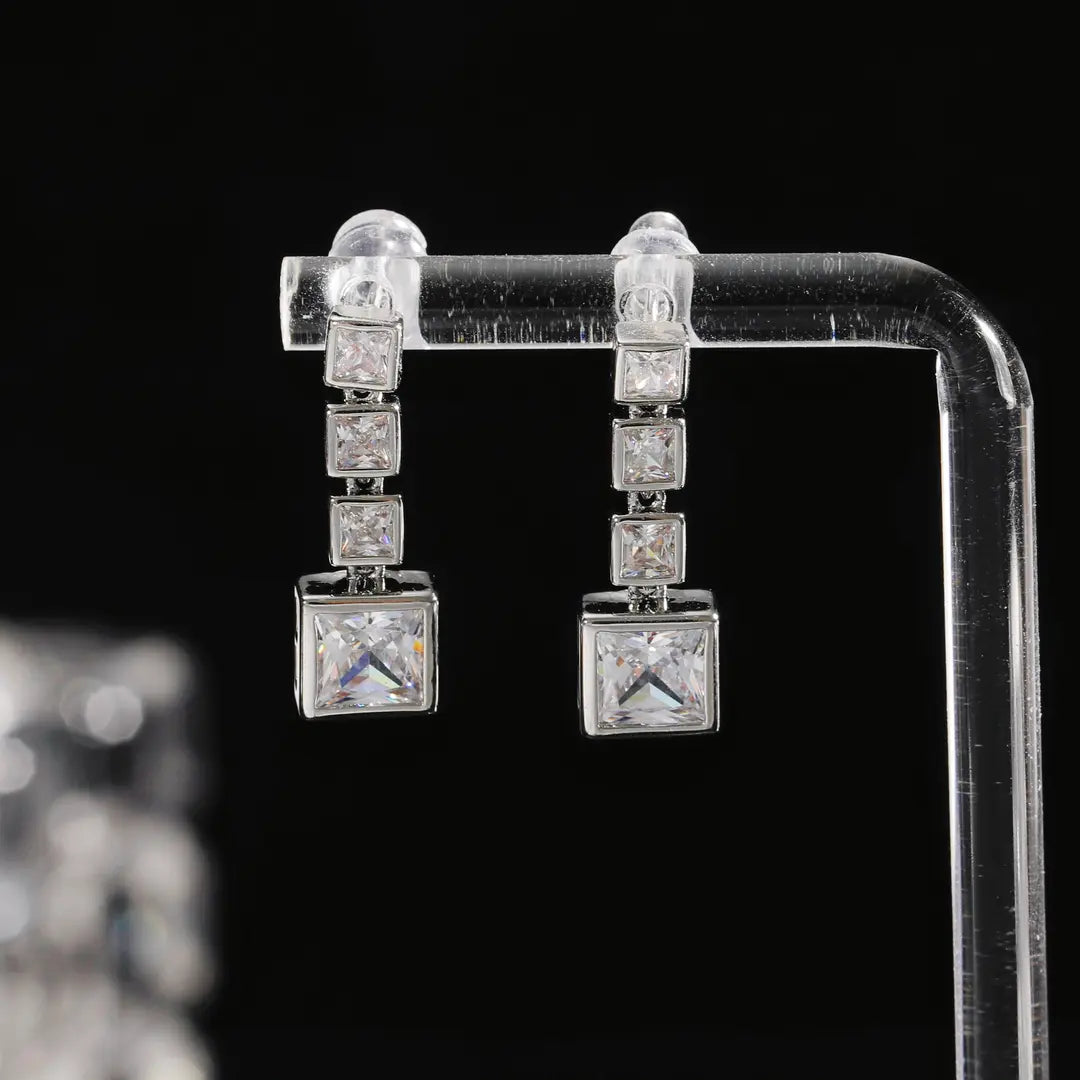🌸French Style Square Zircon Earrings