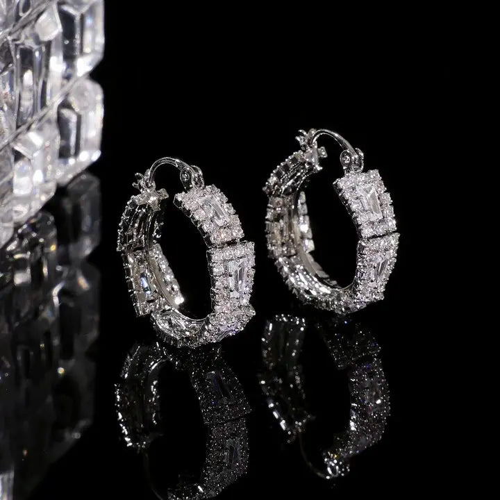 🌸French Zircon Hoop Earrings
