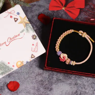 FOR GRANDDAUGHTER🩷A LINK THAT CAN NEVER BE UNDONE Peach Blossom Knot Bracelet